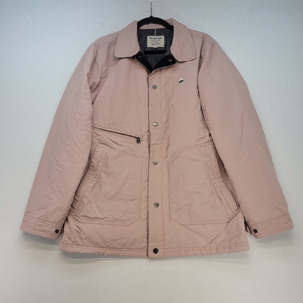 Burton Pelter Jacket Mens M Pink‎ Quilted Lined Lightweight Snap Front